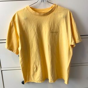 J. Galt Yellow Honey Embroidered Crop Top